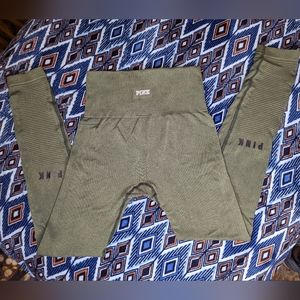 Victoria Secret Pink Olive Green Compression Leggings XS